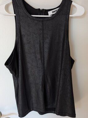 DKNY Faux Leather Tank Top